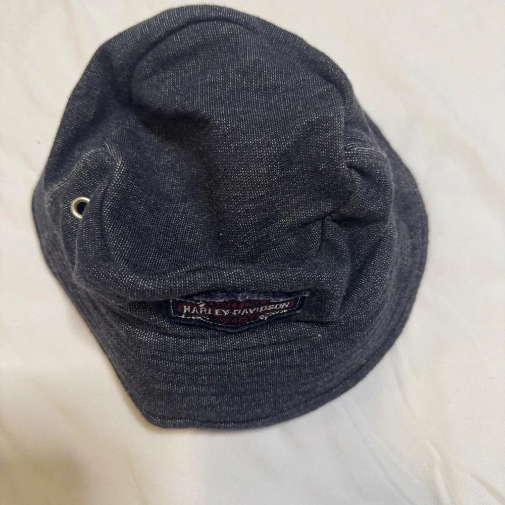Harley-Davidson Baby Boys Bucket Hat Blue Heathered Jersey 12M Logo Patch